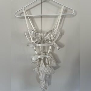 White Lace Women's Lingerie Bodysuit